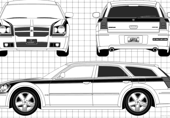 Dodge Magnum SRT8 - Додж - чертежи, габариты, рисунки автомобиля