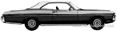 Dodge Monaco 2-Door Hardtop (1971) - Додж - чертежи, габариты, рисунки автомобиля
