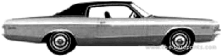 Dodge Monaco 2-Door Hardtop (1972) - Dodge - drawings, dimensions, pictures of the car