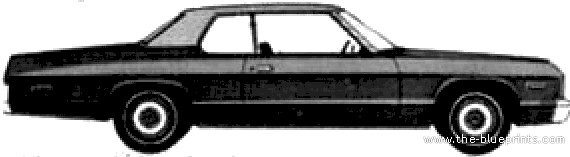 Dodge Monaco 2-Door Hardtop (1974) - Додж - чертежи, габариты, рисунки автомобиля