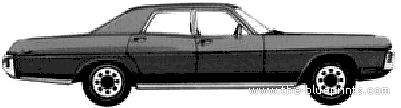 Dodge Monaco 4-Door Sedan (1971) - Додж - чертежи, габариты, рисунки автомобиля