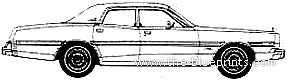 Dodge Monaco Brougham 4-Door Sedan (1977) - Додж - чертежи, габариты, рисунки автомобиля