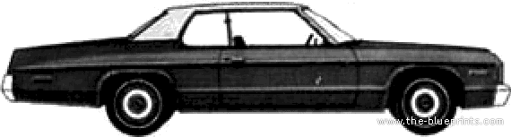 Dodge Monaco Custom 2-Door Hardtop (1974) - Додж - чертежи, габариты, рисунки автомобиля