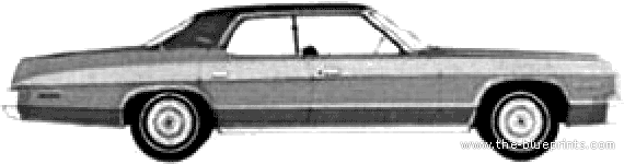 Dodge Monaco Custom 4-Door Hardtop (1974) - Додж - чертежи, габариты, рисунки автомобиля