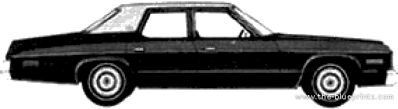 Dodge Monaco Custom 4-Door Sedan (1974) - Додж - чертежи, габариты, рисунки автомобиля