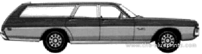 Dodge Monaco Station Wagon (1971) - Додж - чертежи, габариты, рисунки автомобиля