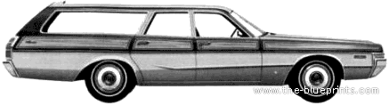 Dodge Monaco Station Wagon (1972) - Додж - чертежи, габариты, рисунки автомобиля