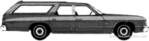 Dodge Monaco Station Wagon (1974) - Додж - чертежи, габариты, рисунки автомобиля