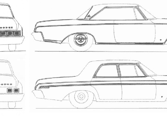 Dodge Polara - Додж - чертежи, габариты, рисунки автомобиля