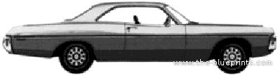 Dodge Polara 2-Door Hardtop (1971) - Додж - чертежи, габариты, рисунки автомобиля