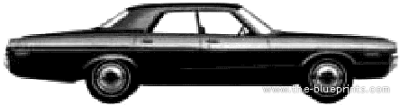 Dodge Polara 4-Door Sedan (1972) - Додж - чертежи, габариты, рисунки автомобиля