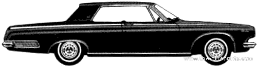 Dodge Polara 500 2-Door Hardtop (1963) - Додж - чертежи, габариты, рисунки автомобиля