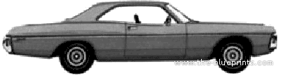 Dodge Polara Custom 2-Door Hardtop (1971) - Додж - чертежи, габариты, рисунки автомобиля