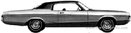 Dodge Polara Custom 2-Door Hardtop (1972) - Додж - чертежи, габариты, рисунки автомобиля