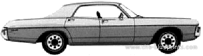 Dodge Polara Custom 4-Door Hardtop (1971) - Додж - чертежи, габариты, рисунки автомобиля