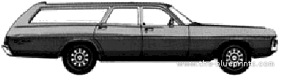 Dodge Polara Custom Station Wagon (1971) - Додж - чертежи, габариты, рисунки автомобиля