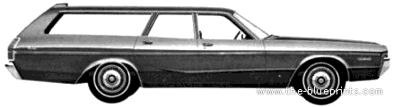 Dodge Polara Custom Station Wagon (1972) - Додж - чертежи, габариты, рисунки автомобиля