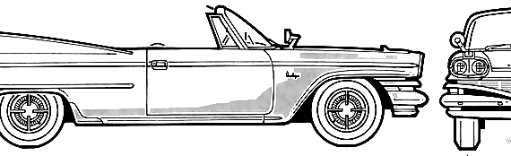 Dodge Polara D-500 Convertible (1960) - Додж - чертежи, габариты, рисунки автомобиля