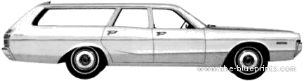 Dodge Polara Station Wagon (1972) - Додж - чертежи, габариты, рисунки автомобиля