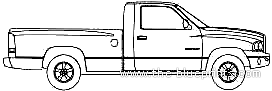Dodge Ram 1500 (2003) - Додж - чертежи, габариты, рисунки автомобиля