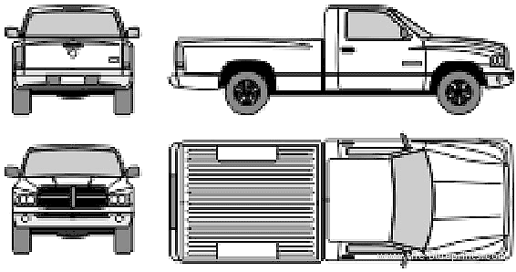 Dodge Ram 1500 (2006) - Додж - чертежи, габариты, рисунки автомобиля