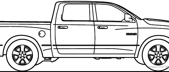 Dodge Ram 1500 Crew Cab 1500 (2010) - Додж - чертежи, габариты, рисунки автомобиля
