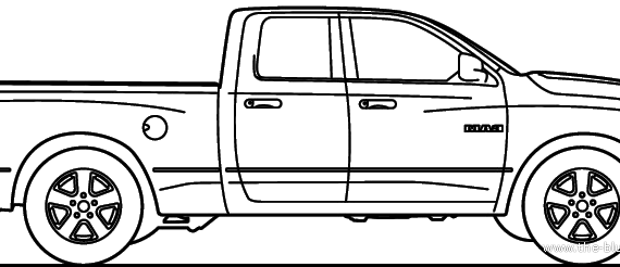 Dodge Ram 1500 Quad Cab (2010) - Додж - чертежи, габариты, рисунки автомобиля