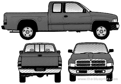 Dodge Ram (2001) - Додж - чертежи, габариты, рисунки автомобиля