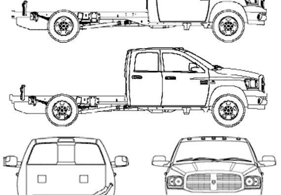 Dodge Ram 3500 HD (2006) - Додж - чертежи, габариты, рисунки автомобиля
