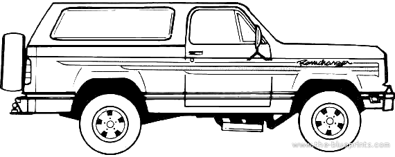 Dodge Ramcharger (1978) - Додж - чертежи, габариты, рисунки автомобиля