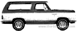 Dodge Ramcharger Hardtop (1977) - Додж - чертежи, габариты, рисунки автомобиля