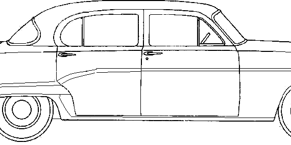Dodge Royal 4-Door Sedan (1954) - Додж - чертежи, габариты, рисунки автомобиля