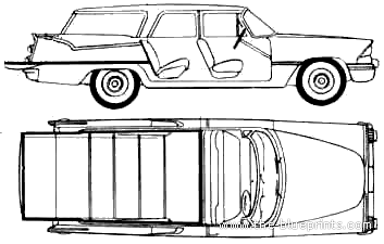 Dodge Sierra Station Wagon (1959) - Додж - чертежи, габариты, рисунки автомобиля