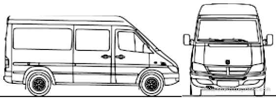 Dodge Sprinter MWB (2007) - Додж - чертежи, габариты, рисунки автомобиля