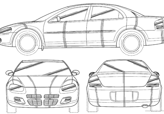 Dodge Stratus - Додж - чертежи, габариты, рисунки автомобиля