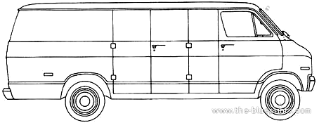 Dodge Tradesman B300 Maxivan (1976) - Додж - чертежи, габариты, рисунки автомобиля