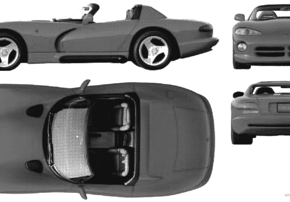 Dodge Viper RT-10 - Додж - чертежи, габариты, рисунки автомобиля