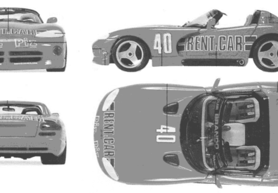 Dodge Viper RT 10 - Додж - чертежи, габариты, рисунки автомобиля