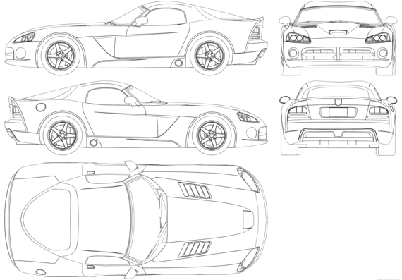 Dodge Viper SRT-10 Coupe - Додж - чертежи, габариты, рисунки автомобиля