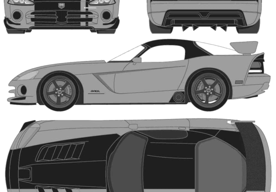 Dodge Viper SRT10 ACR (2009) - Додж - чертежи, габариты, рисунки автомобиля