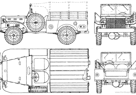 Dodge WC-51 (1943) - Додж - чертежи, габариты, рисунки автомобиля