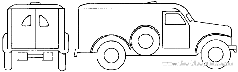 Dodge WC-54 Ambulance - Додж - чертежи, габариты, рисунки автомобиля