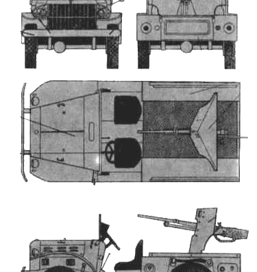 Dodge WC-55 M6 37mm AT GMC - Додж - чертежи, габариты, рисунки автомобиля
