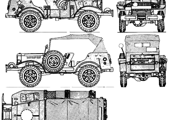 Dodge WC-56 4x4 Command Car - Додж - чертежи, габариты, рисунки автомобиля