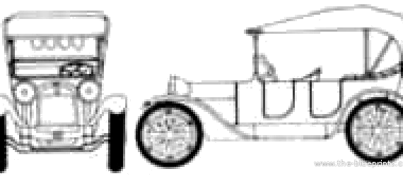 Doudge Four Touring Car (1915) - Dodge - drawings, dimensions, pictures of the car