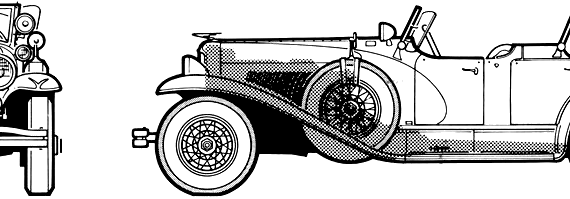 Duesenberg J Double Cowl Phaeton (1929) - Duesenberg - drawings, dimensions, pictures of the car