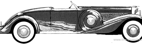 Duesenberg J Speedster (1936) - Дюзенберг - чертежи, габариты, рисунки автомобиля