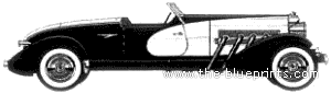 Duesenberg SJ Roadster (1933) - Duesenberg - drawings, dimensions, pictures of the car