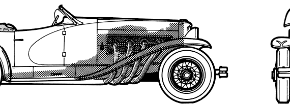 Duesenberg SSJ (Gary Cooper) (1935) - Дюзенберг - чертежи, габариты, рисунки автомобиля