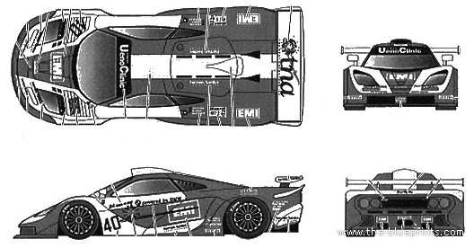 EMI LOCTITE Mclaren F1-GTR LM (1998) - Разные автомобили - чертежи, габариты, рисунки автомобиля